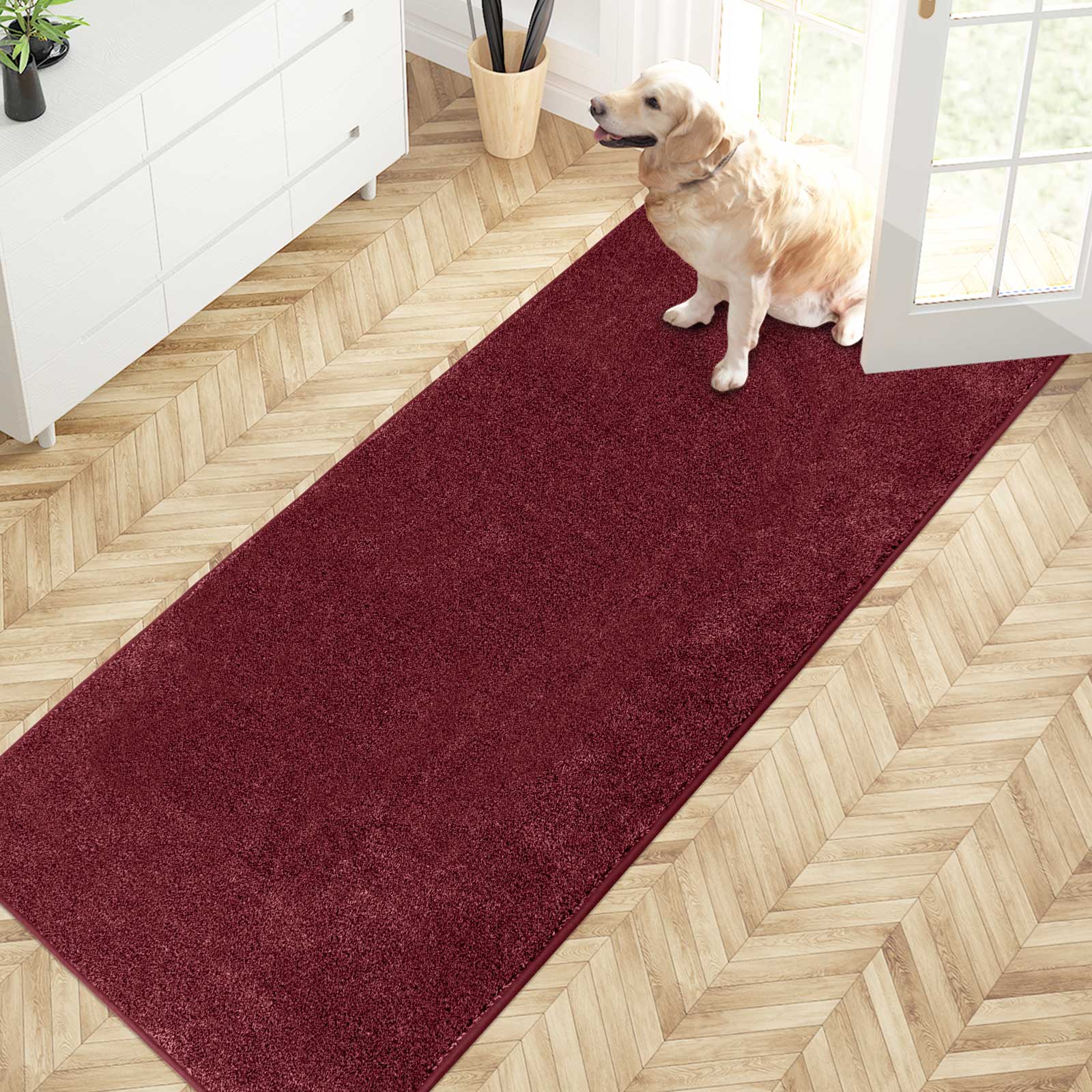 Machine Washable Solid Dirt Trapper Door Mat