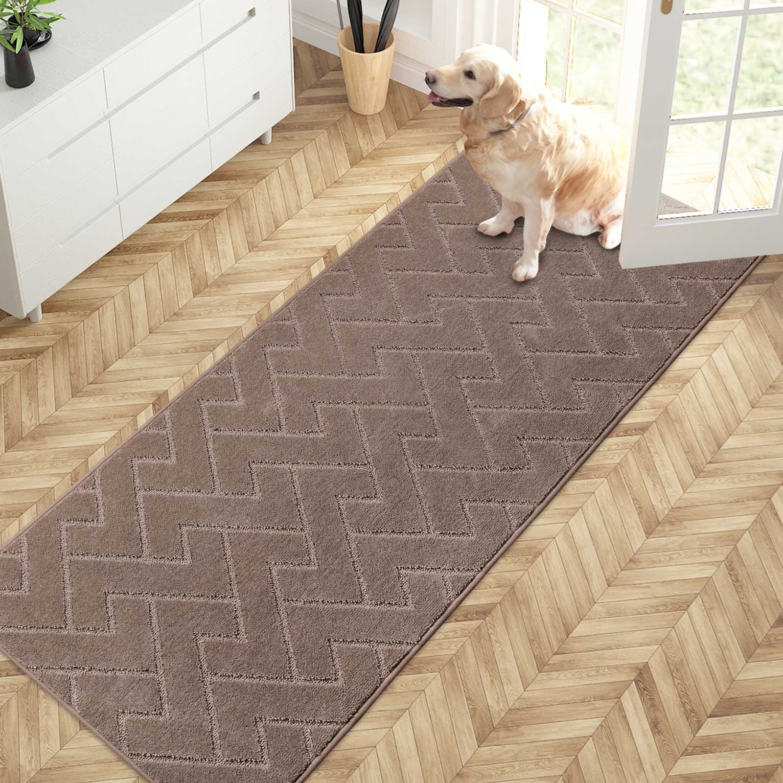 Machine Washable Chevron Dirt Trapper Door Mat