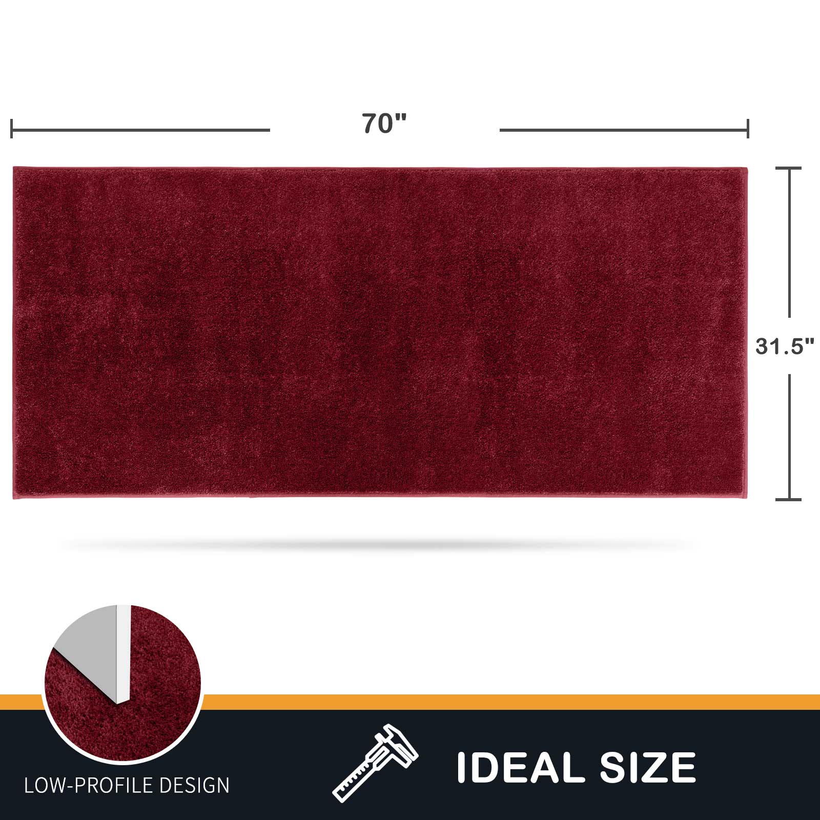 Machine Washable Solid Dirt Trapper Door Mat