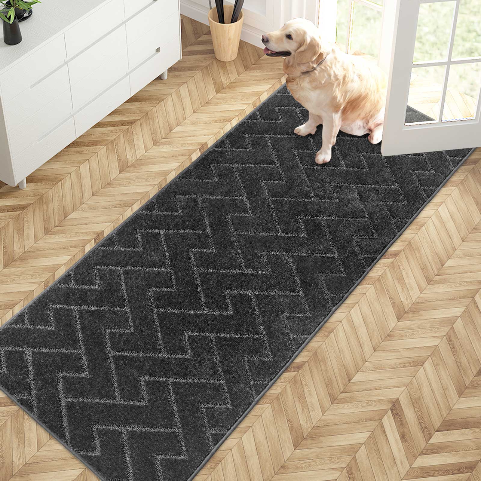 Machine Washable Chevron Dirt Trapper Door Mat