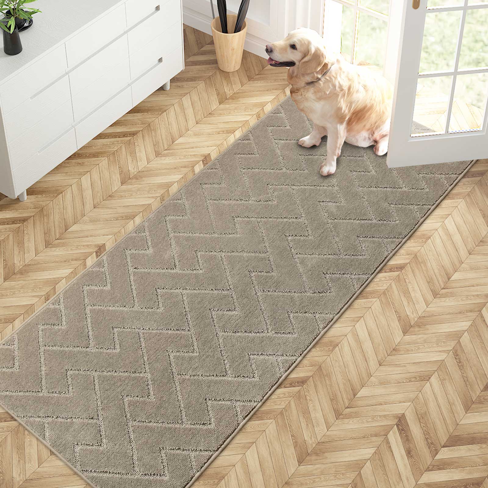 Machine Washable Chevron Dirt Trapper Door Mat