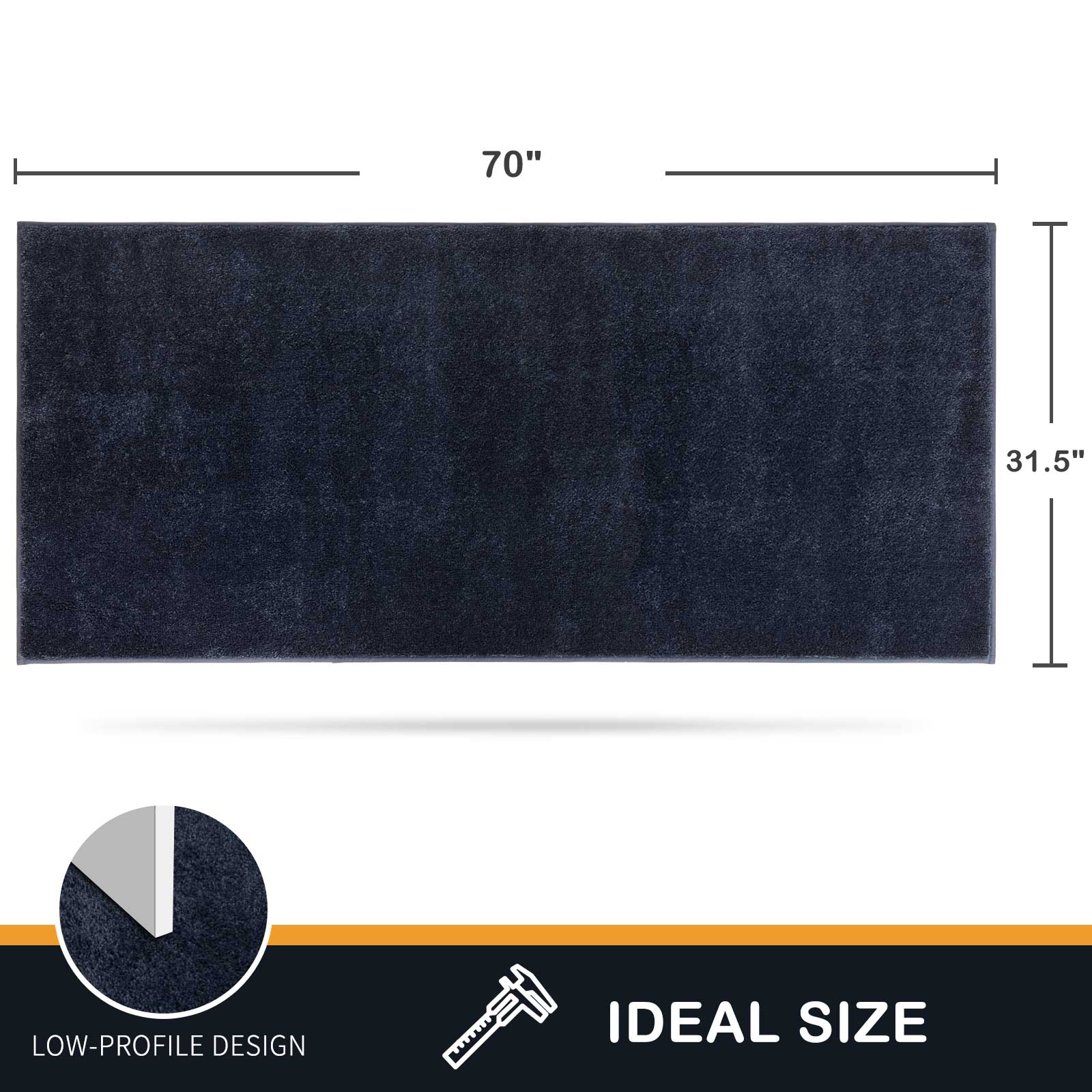 Machine Washable Solid Dirt Trapper Door Mat