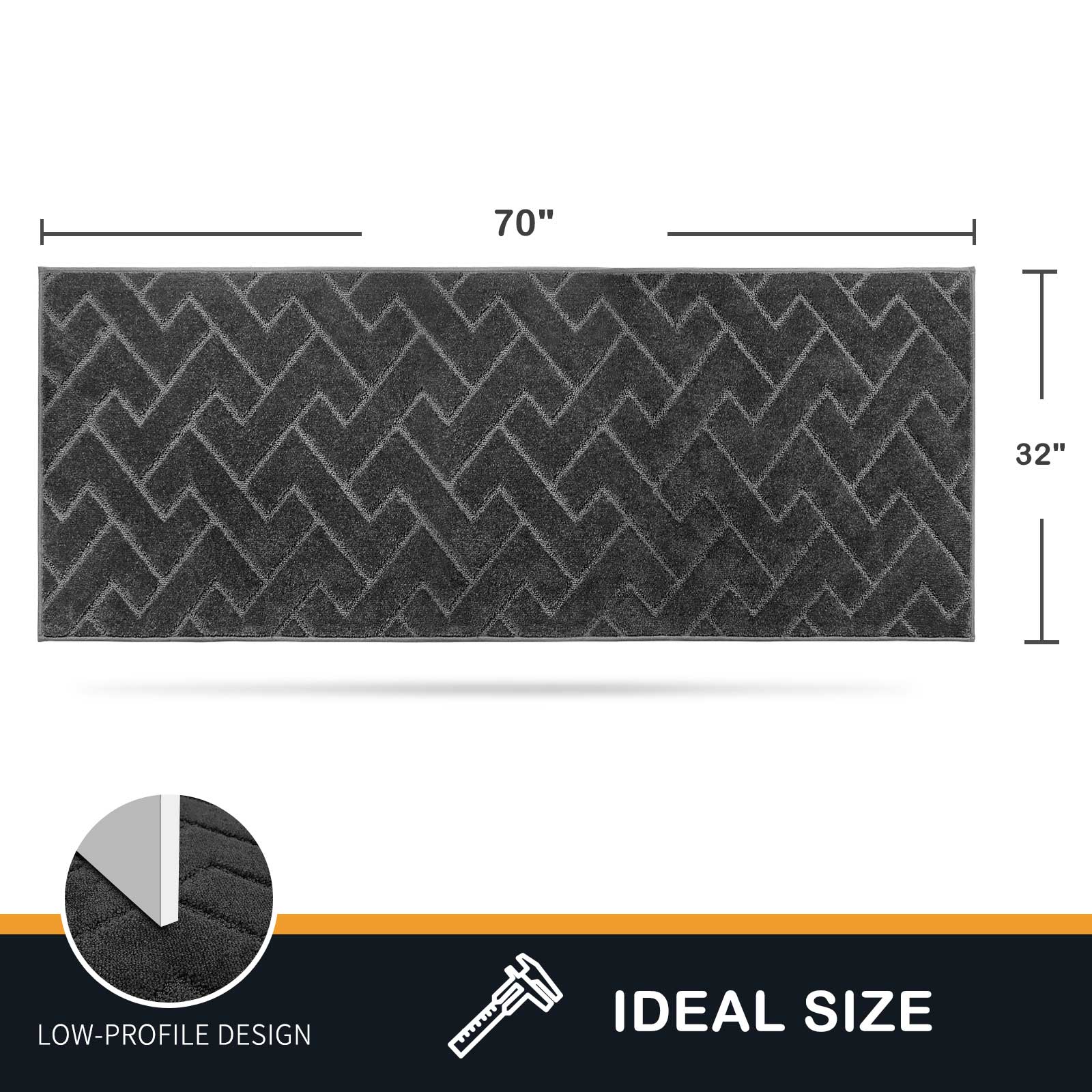 Machine Washable Chevron Dirt Trapper Door Mat