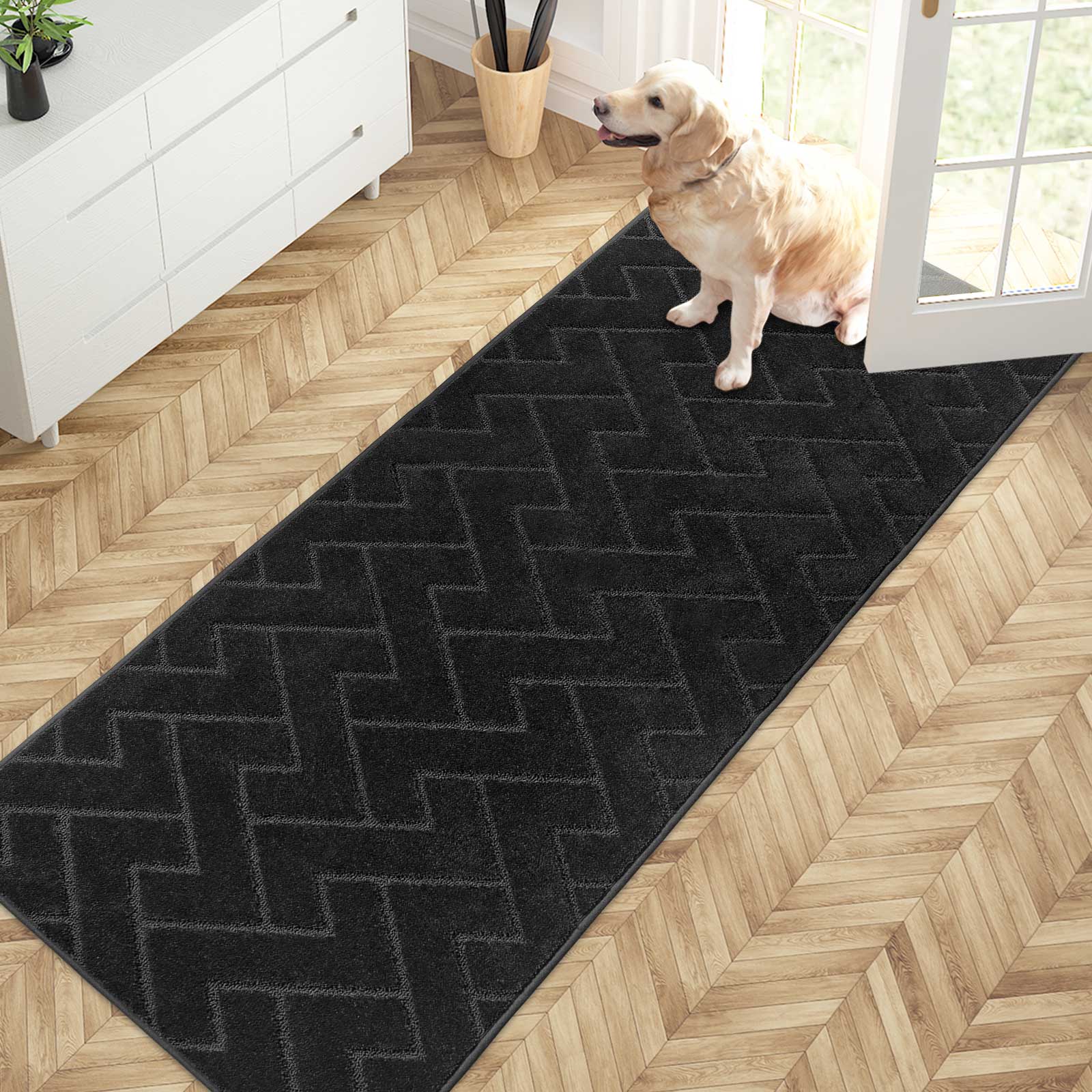 Machine Washable Chevron Dirt Trapper Door Mat