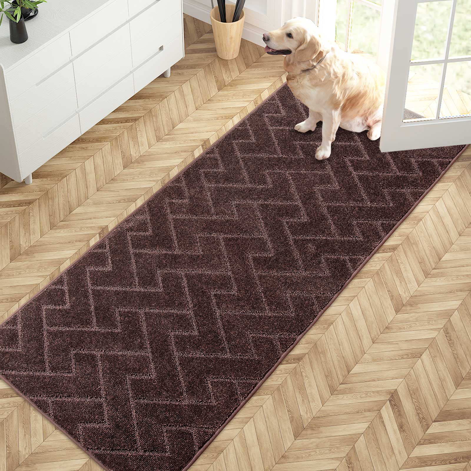 Machine Washable Chevron Dirt Trapper Door Mat