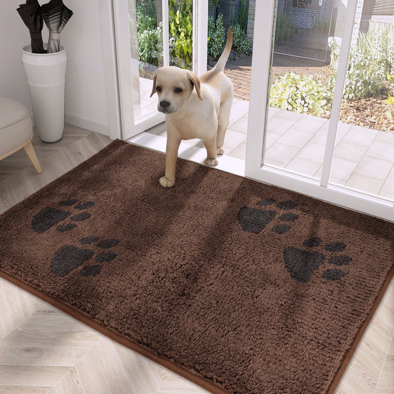 Machine Washable Paw Pattern Dirt Trapper Door Mat