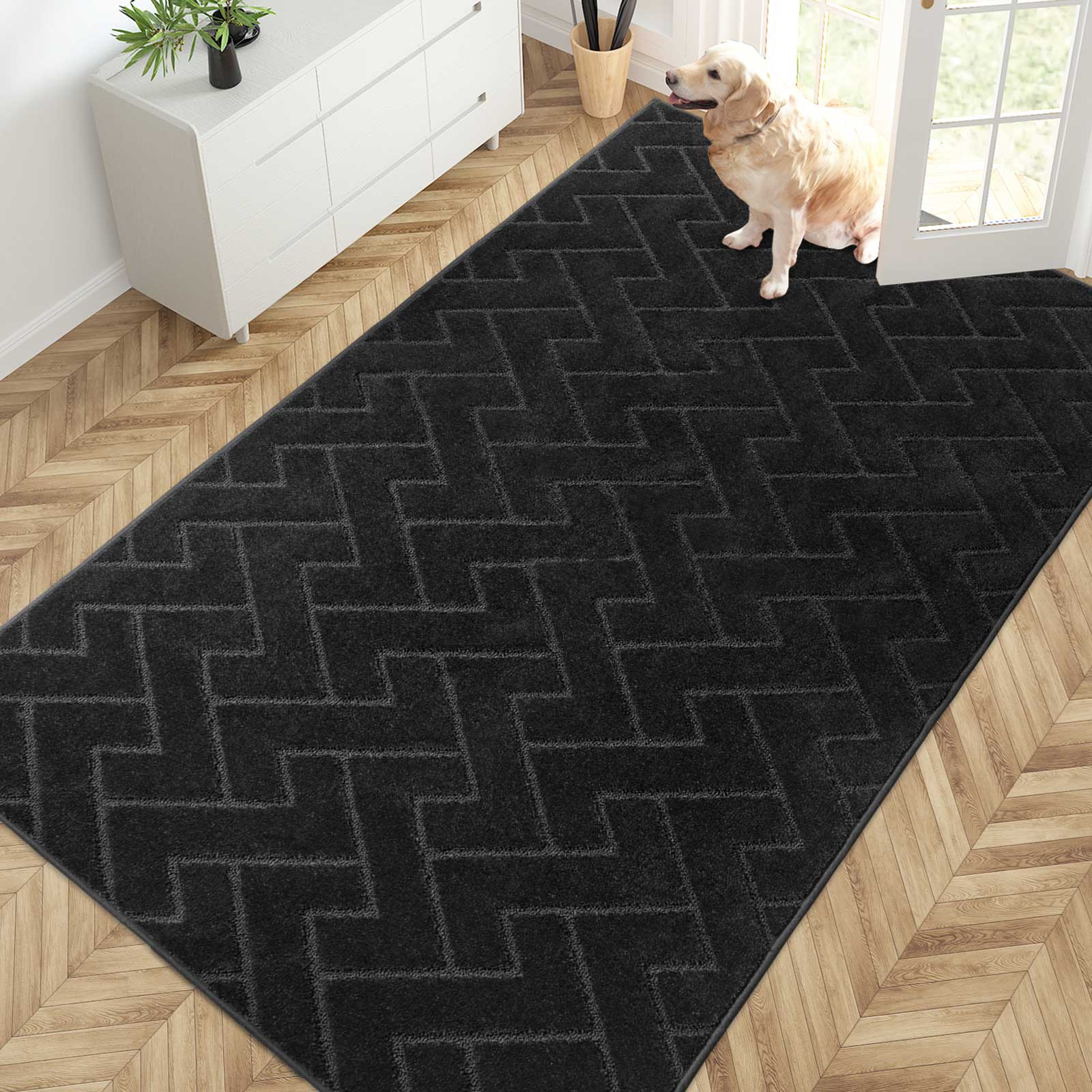 Machine Washable Chevron Dirt Trapper Door Mat