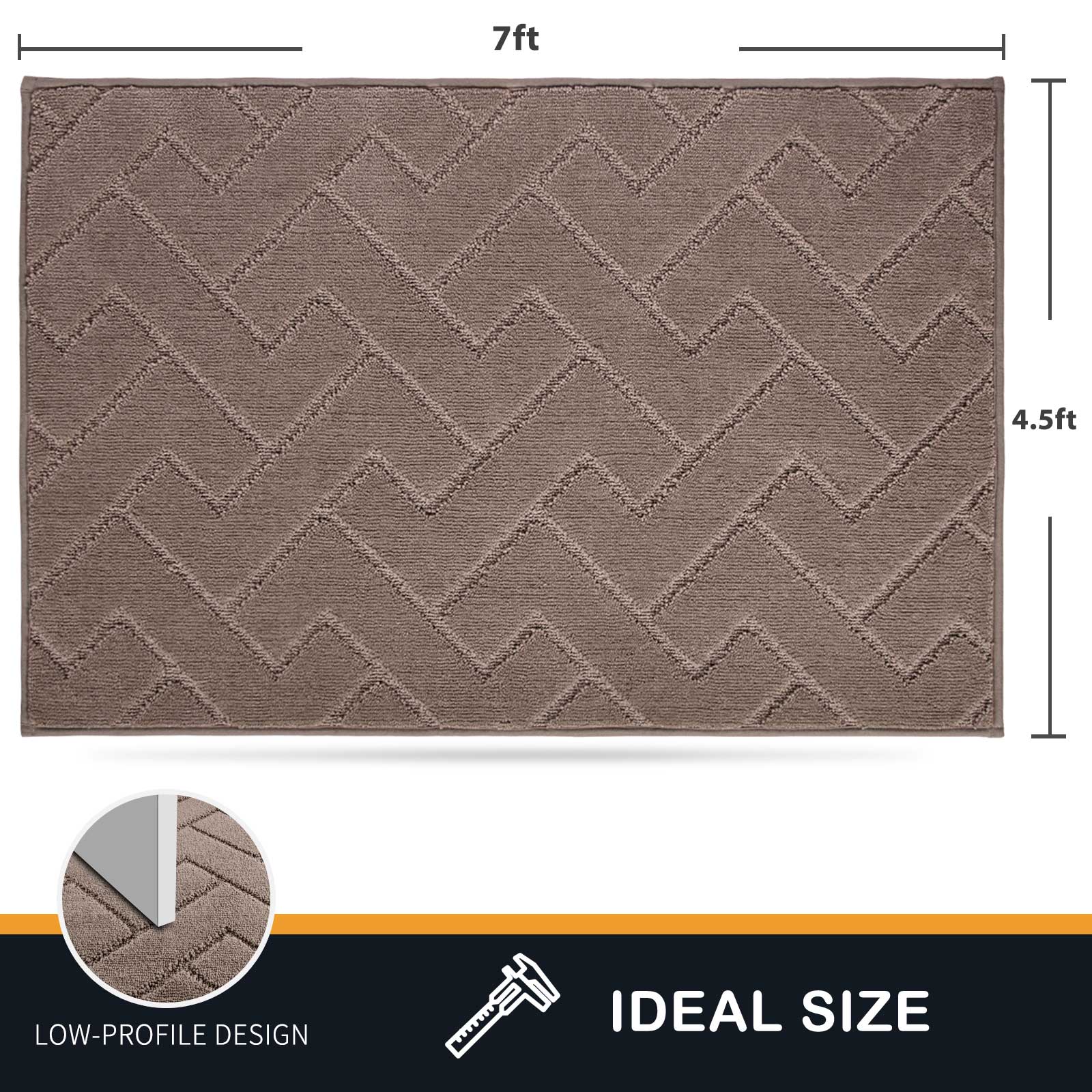 Machine Washable Chevron Dirt Trapper Door Mat