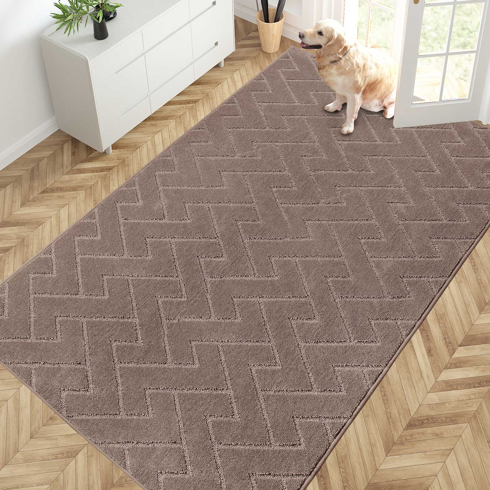 Machine Washable Chevron Dirt Trapper Door Mat