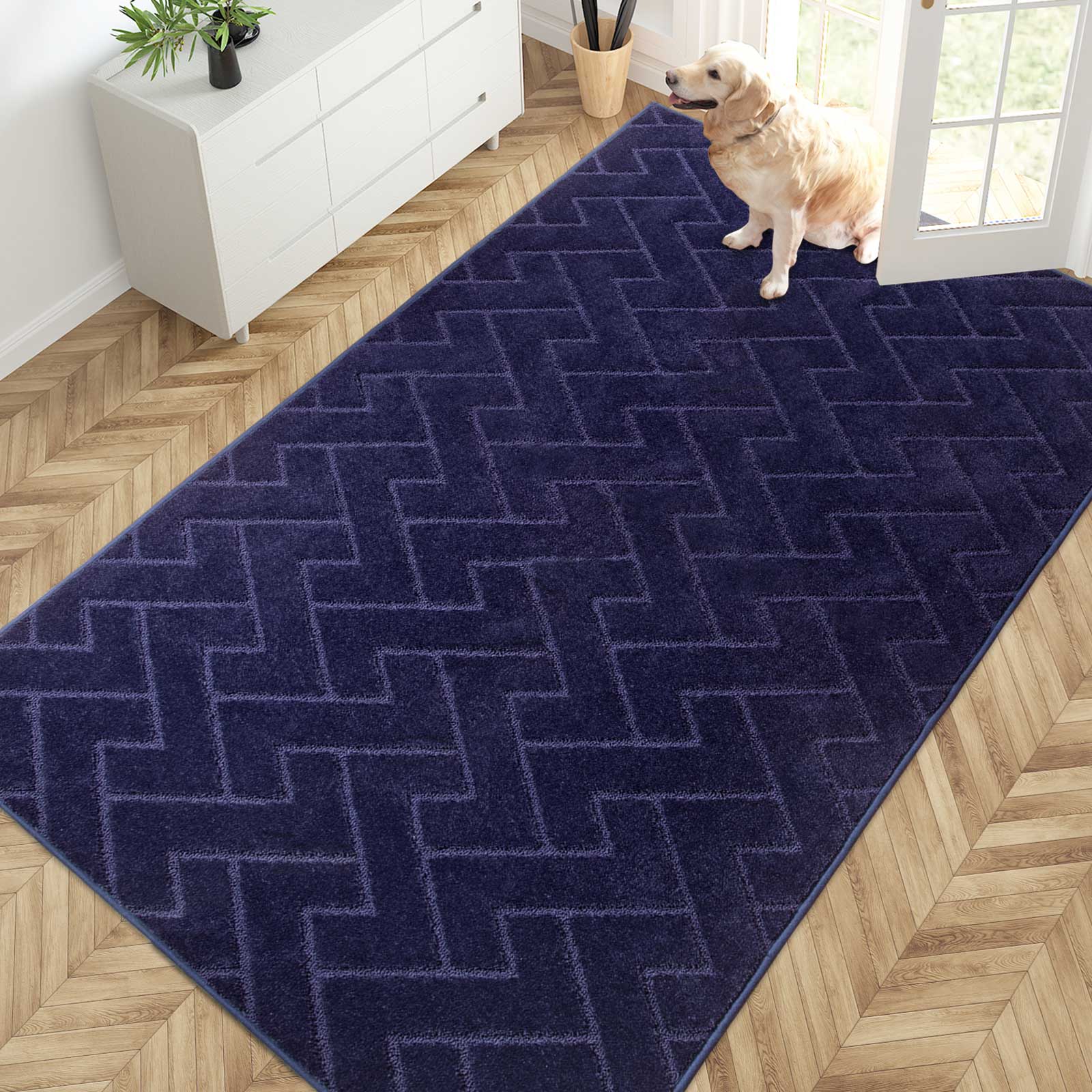 Machine Washable Chevron Dirt Trapper Door Mat