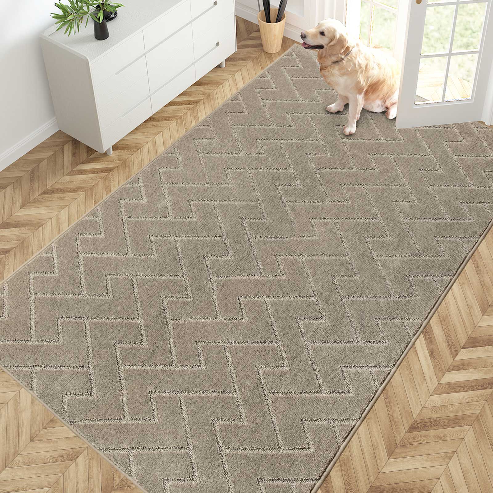 Machine Washable Chevron Dirt Trapper Door Mat