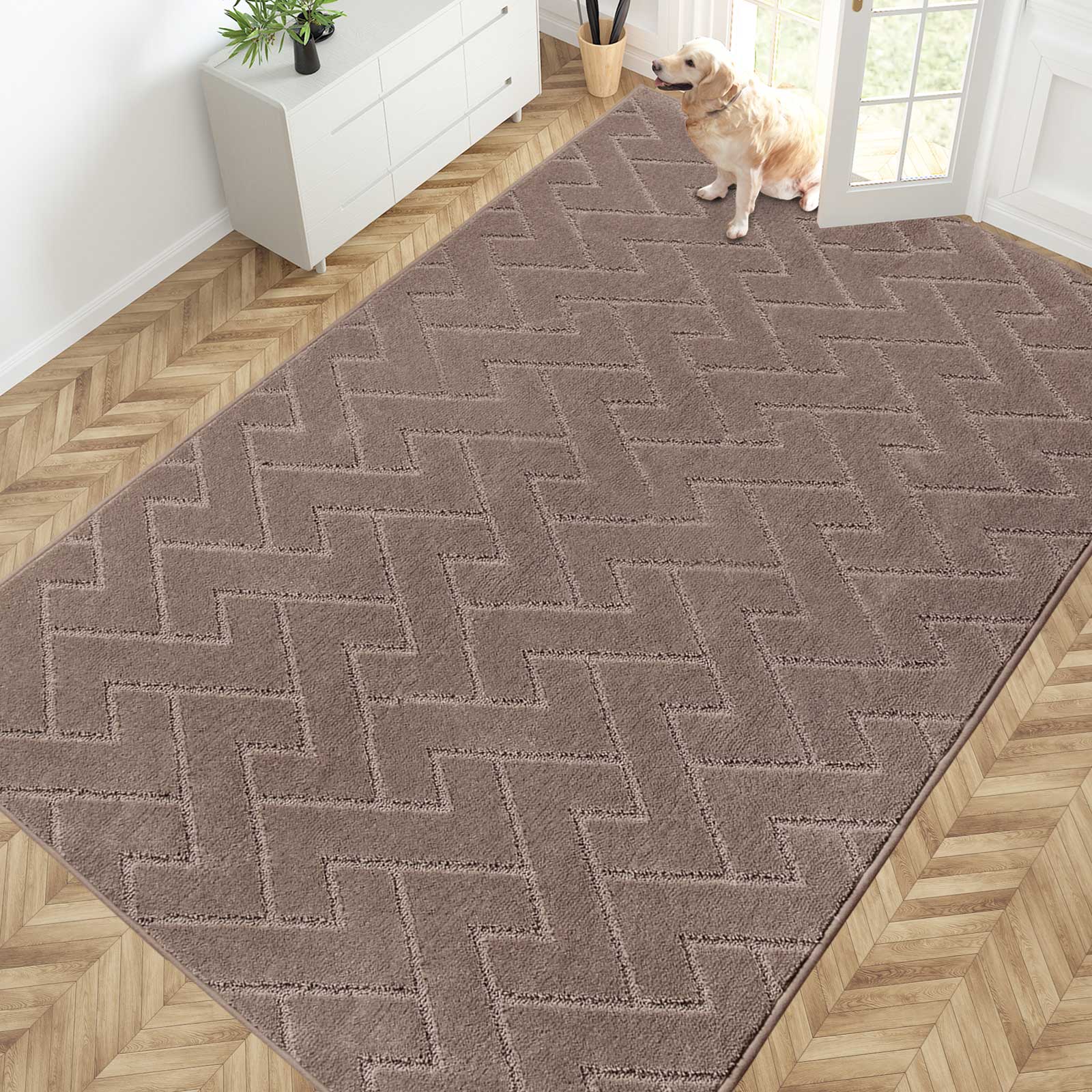 Machine Washable Chevron Dirt Trapper Door Mat