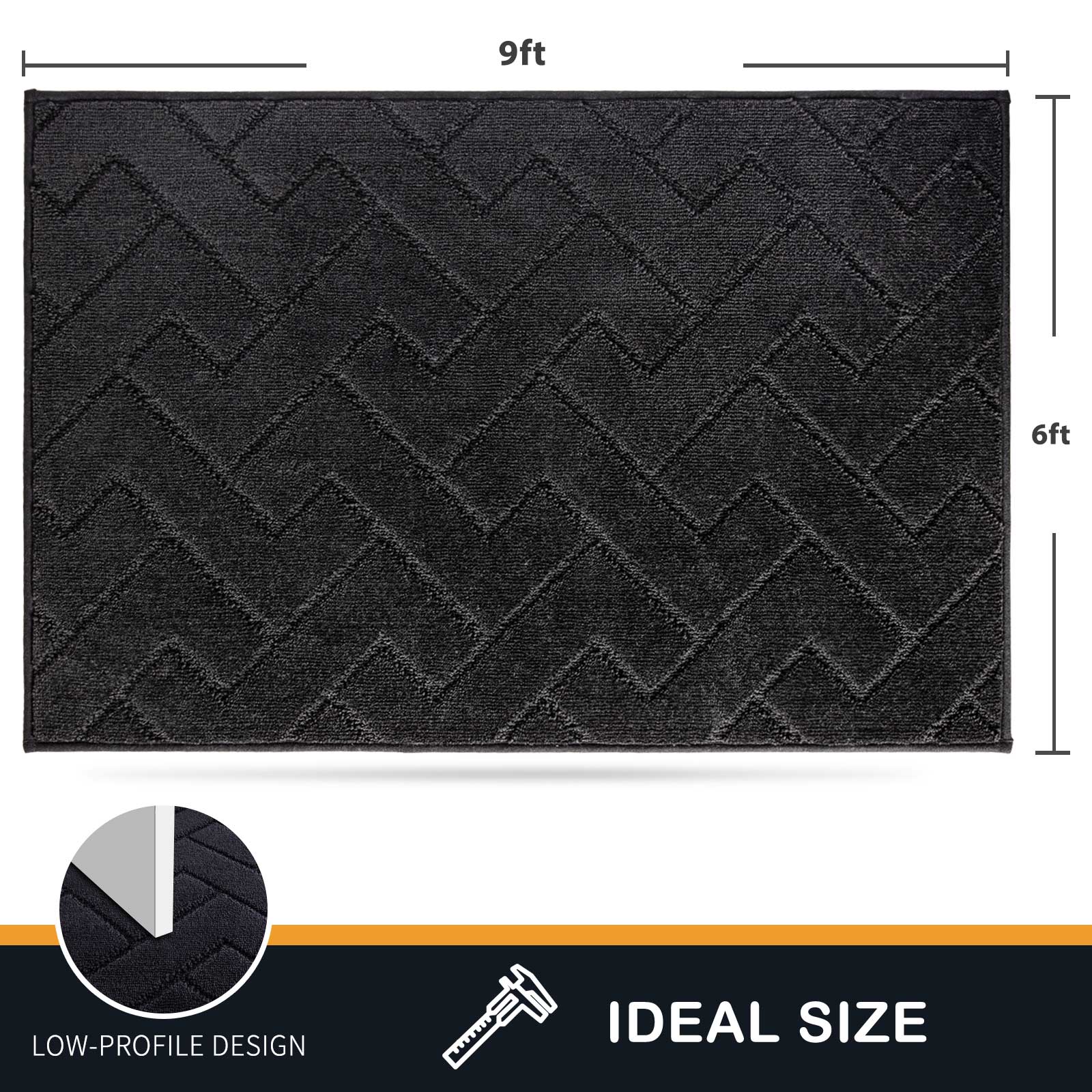 Machine Washable Chevron Dirt Trapper Door Mat