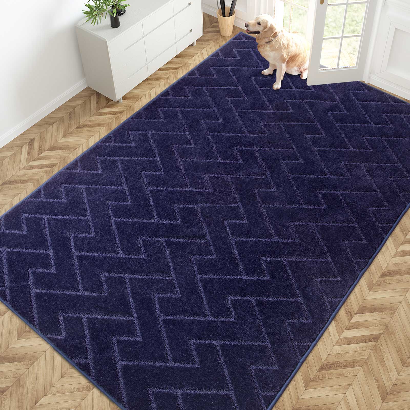 Machine Washable Chevron Dirt Trapper Door Mat