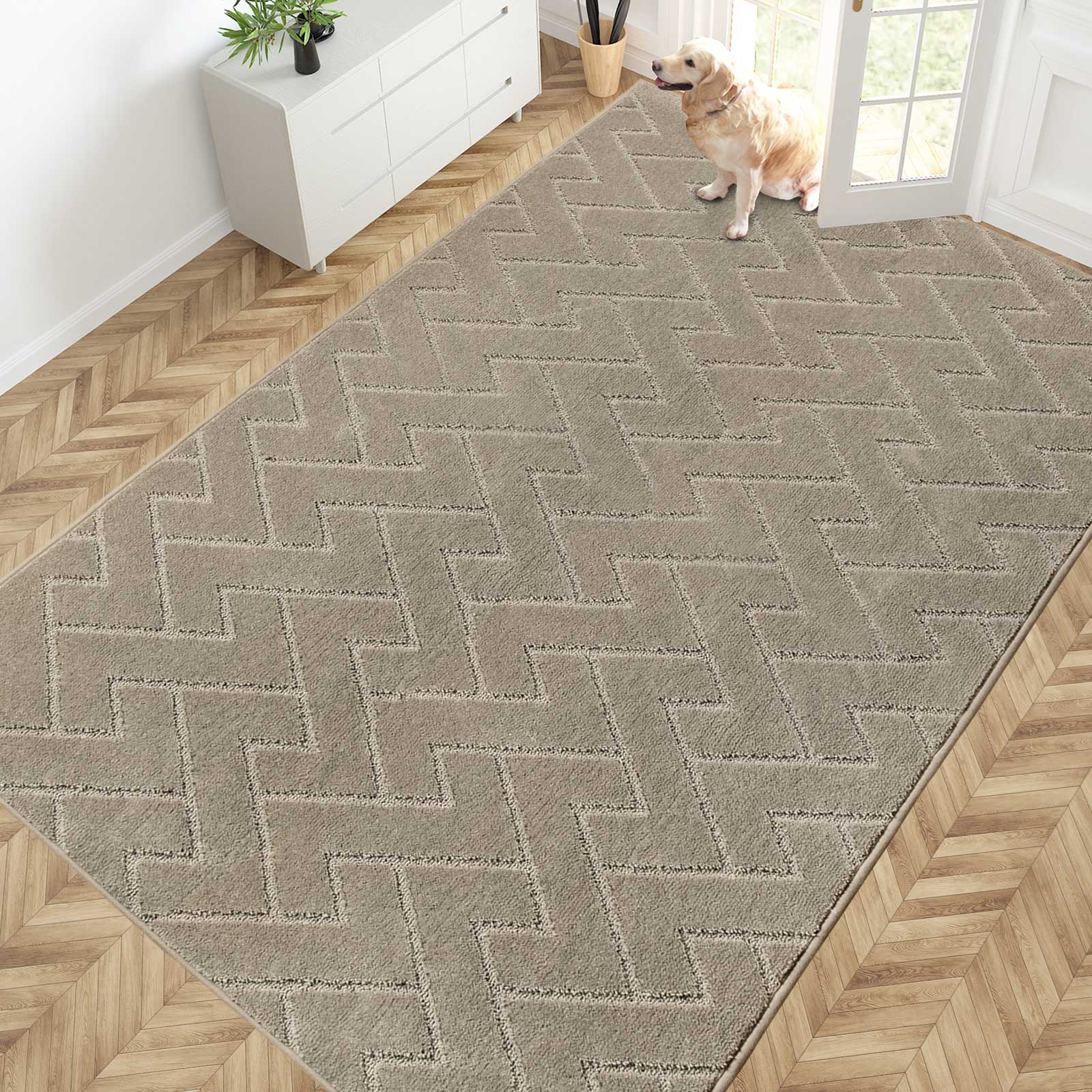 Machine Washable Chevron Dirt Trapper Door Mat