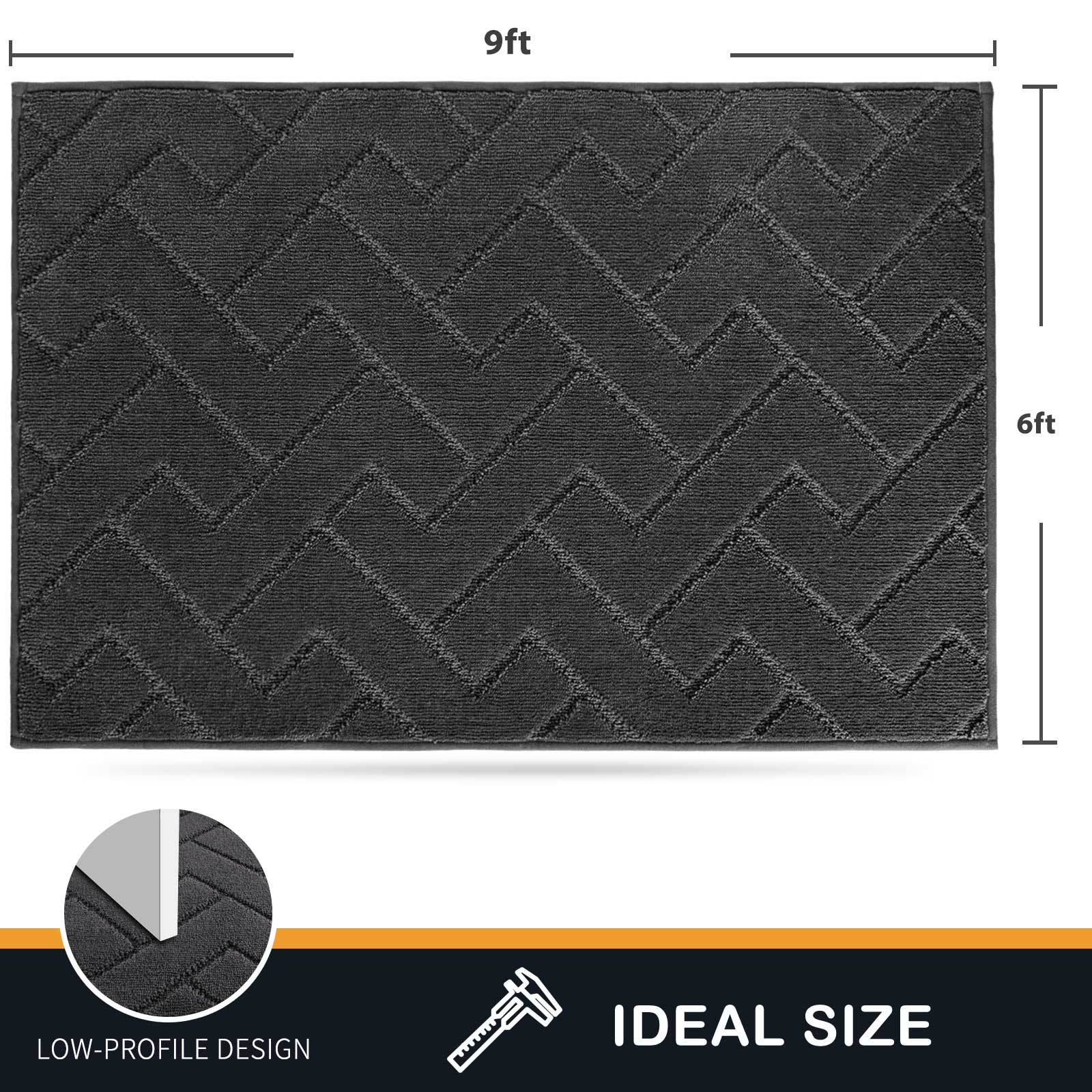 Machine Washable Chevron Dirt Trapper Door Mat