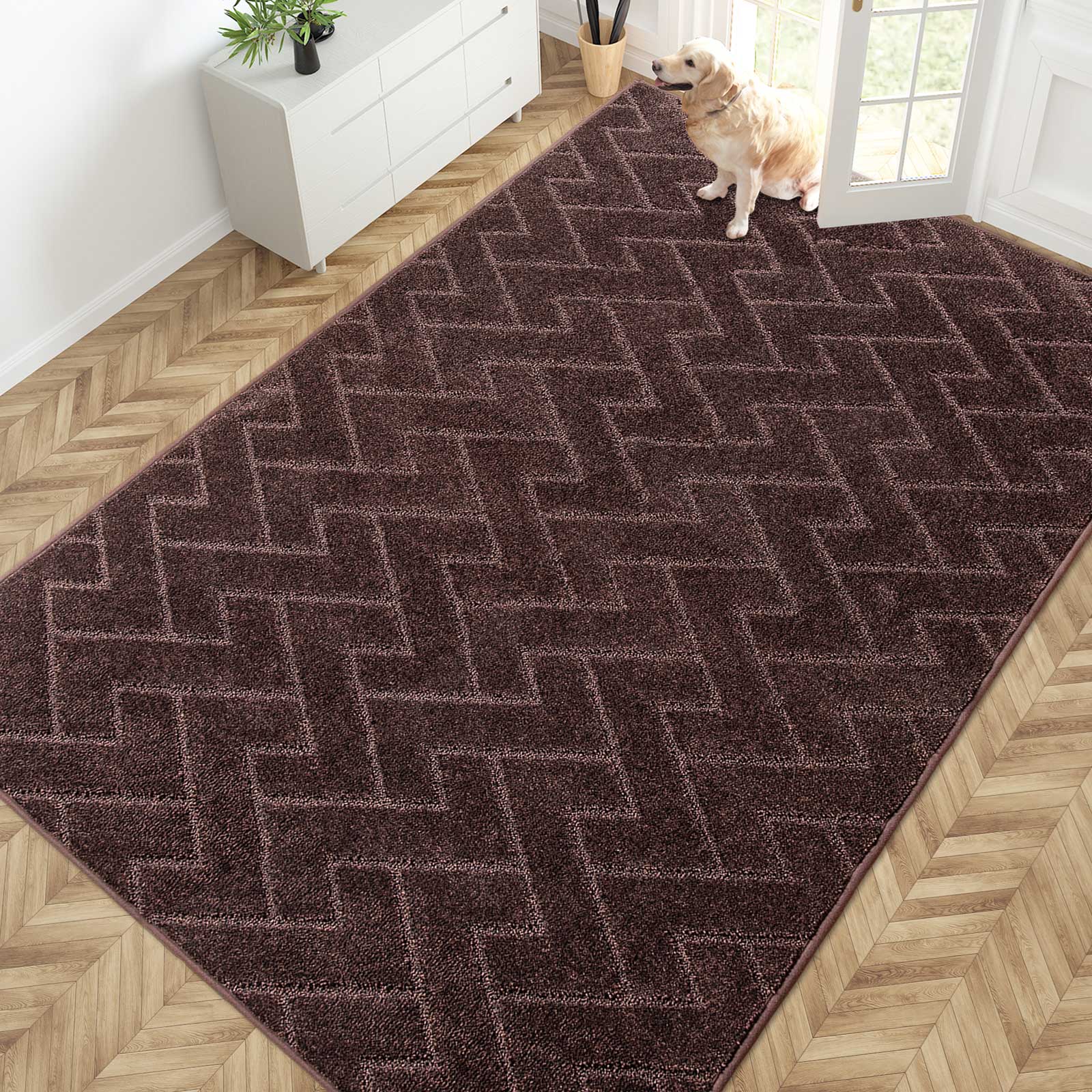 Machine Washable Chevron Dirt Trapper Door Mat