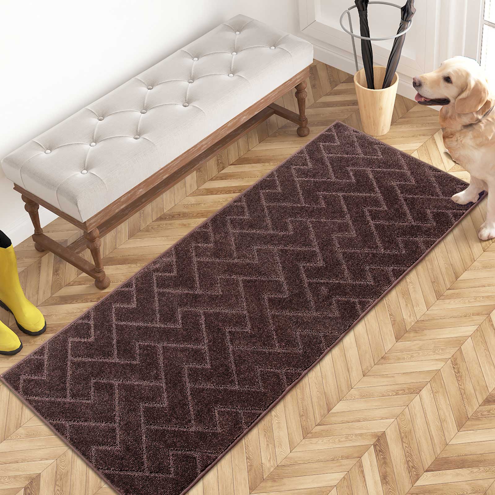 Machine Washable Chevron Dirt Trapper Door Mat