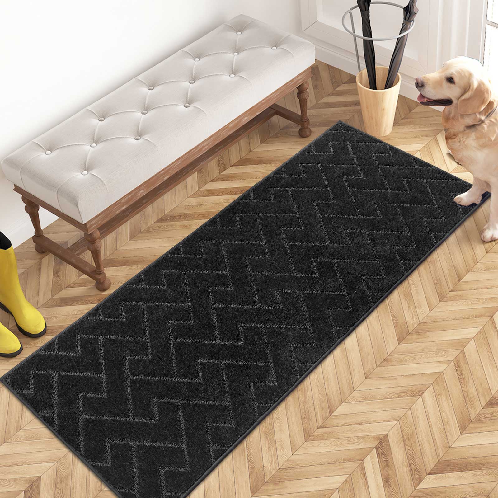Machine Washable Chevron Dirt Trapper Door Mat