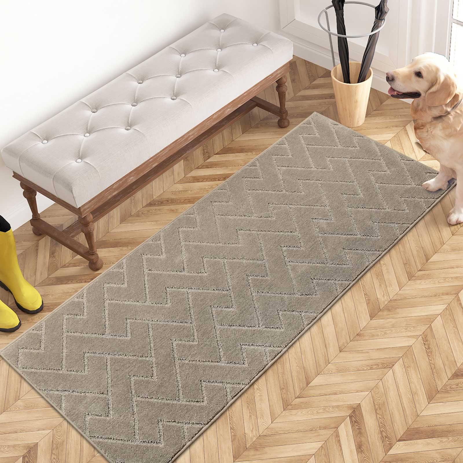 Machine Washable Chevron Dirt Trapper Door Mat