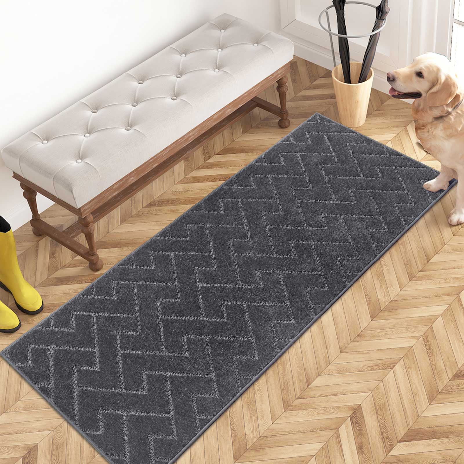 Machine Washable Chevron Dirt Trapper Door Mat