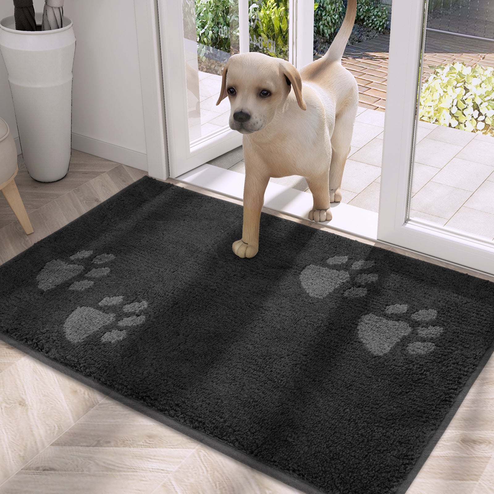 Machine Washable Paw Pattern Dirt Trapper Door Mat