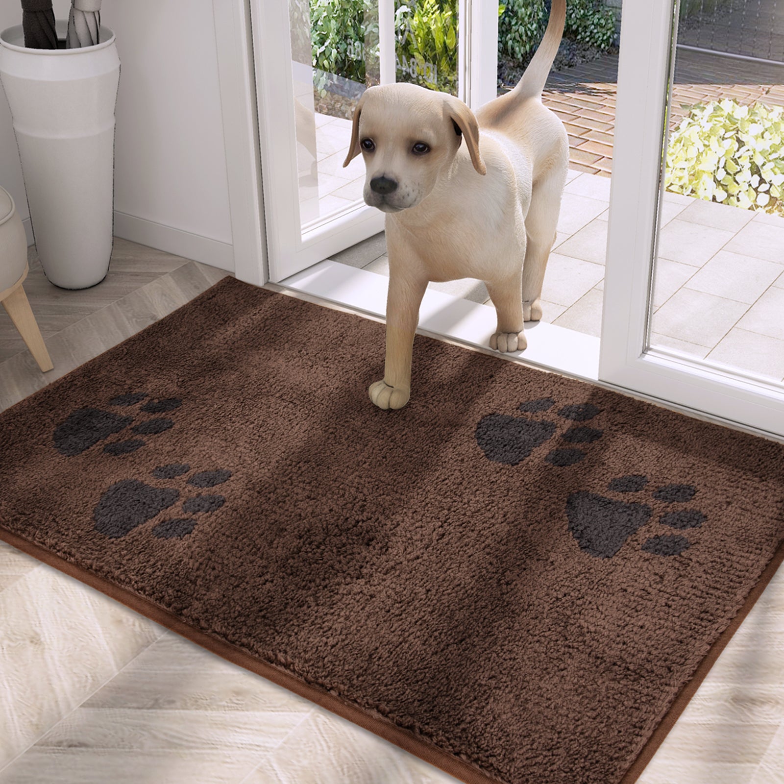 Machine Washable Paw Pattern Dirt Trapper Door Mat