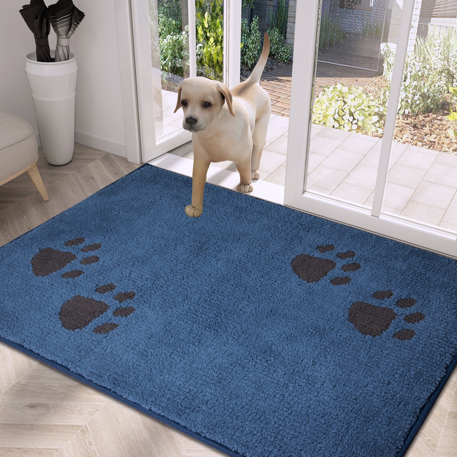 Machine Washable Paw Pattern Dirt Trapper Door Mat