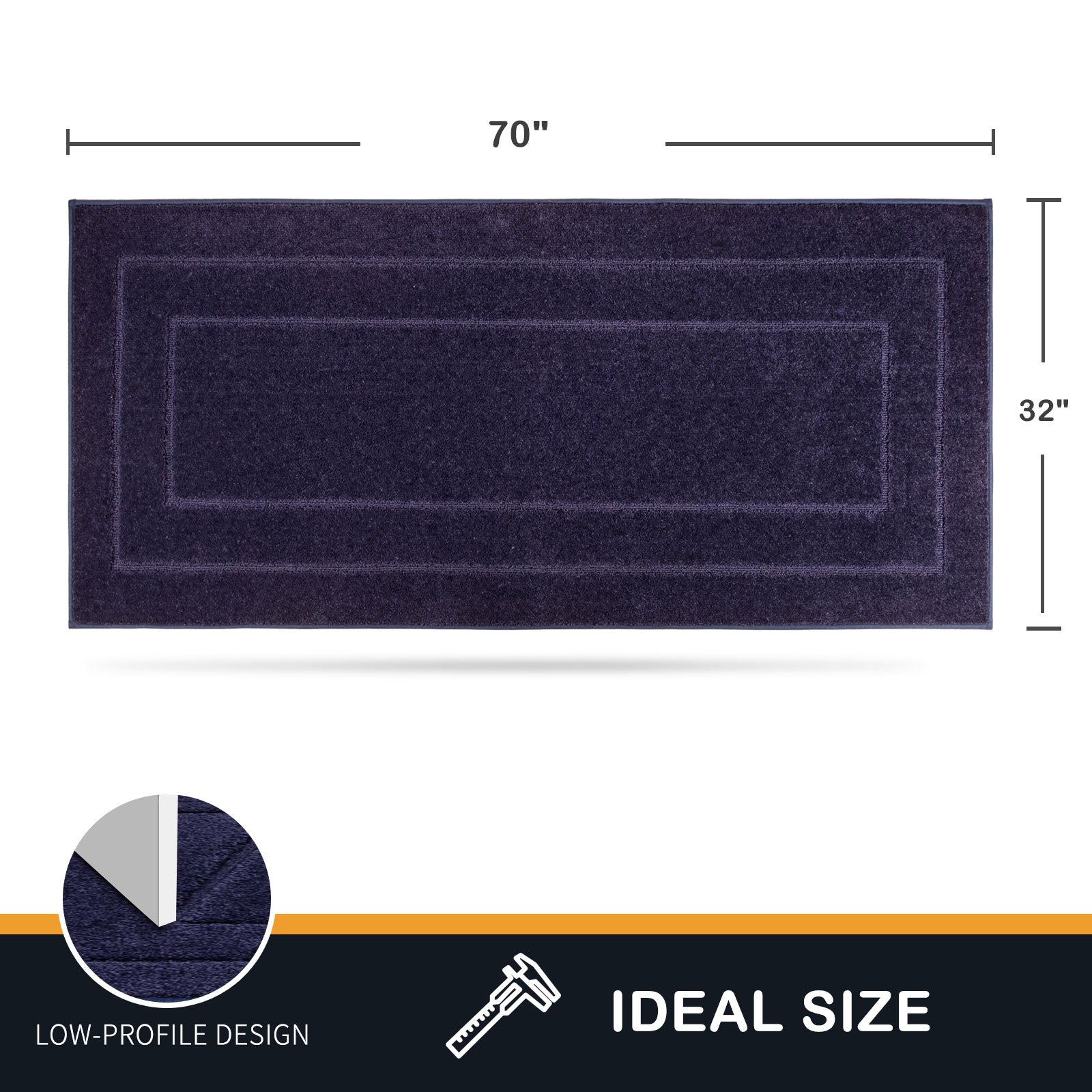 Machine Washable Bordered Dirt Trapper Door Mat