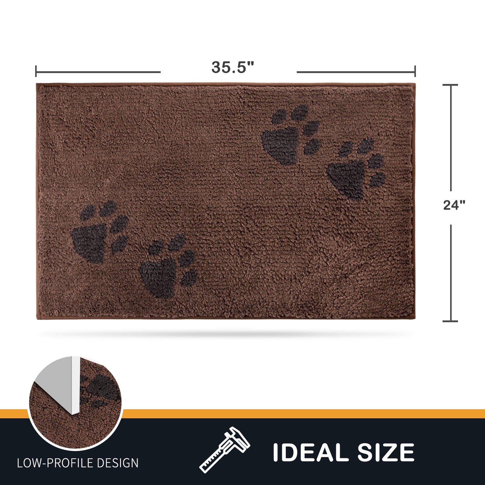Machine Washable Paw Pattern Dirt Trapper Door Mat