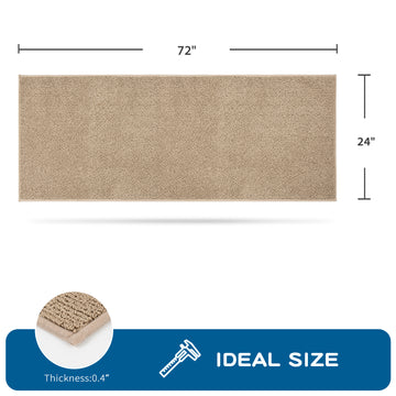 Alfombra De Cocina Antideslizante Y Lavable – 50x80 Cm, Color Beige, Suave Y Absorbente