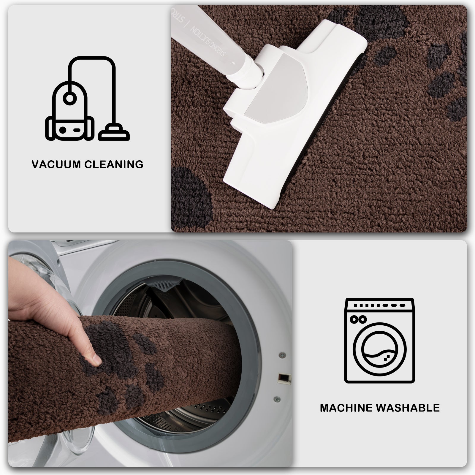 Machine Washable Paw Pattern Dirt Trapper Door Mat