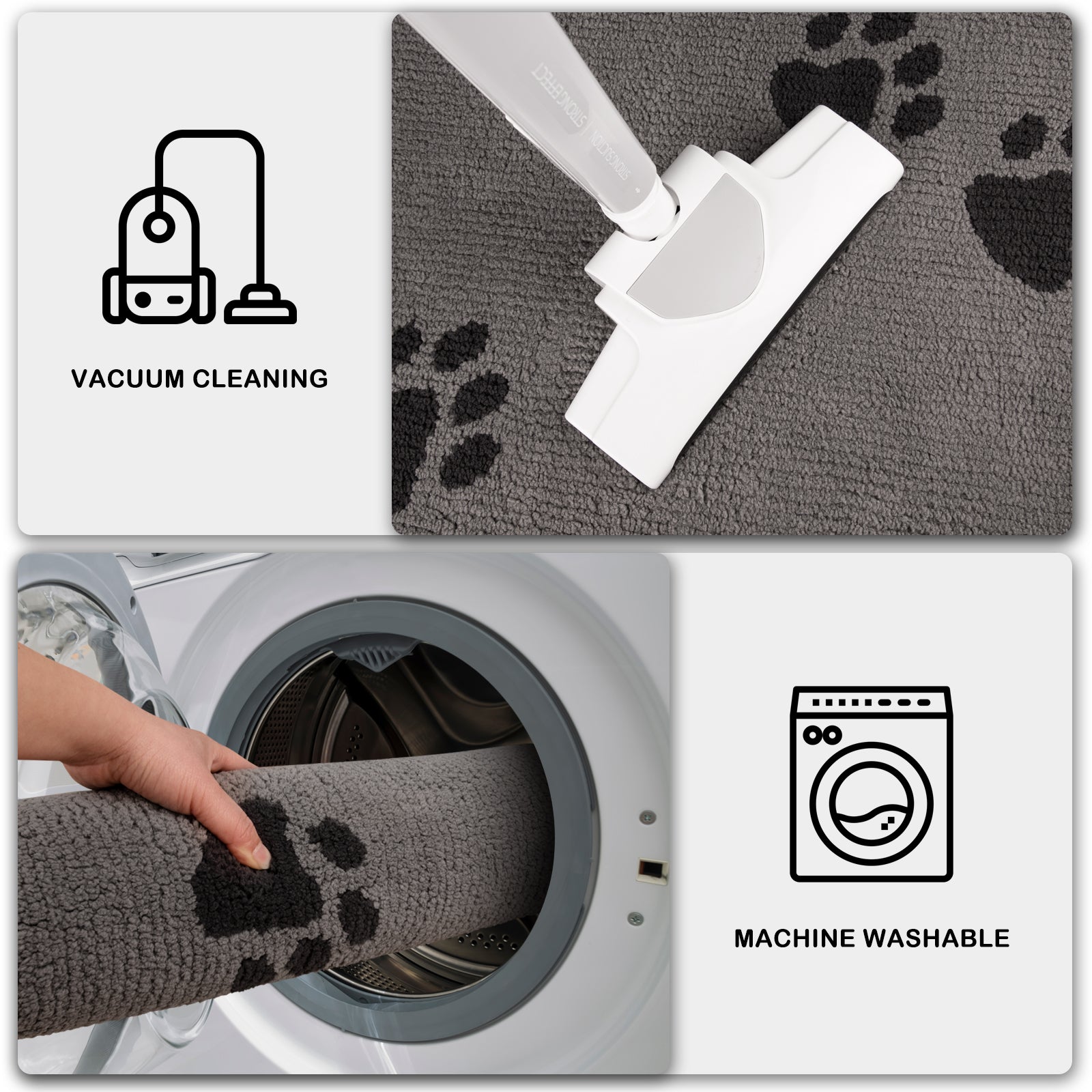 Machine Washable Paw Pattern Dirt Trapper Door Mat