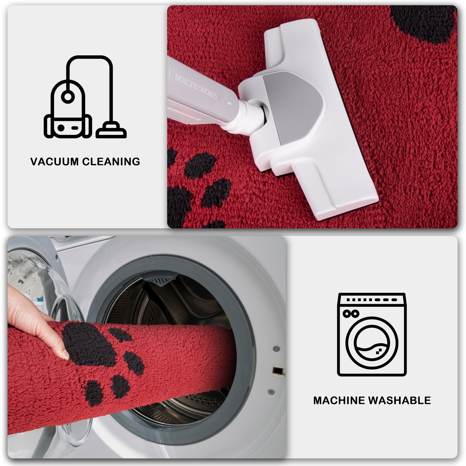 Machine Washable Paw Pattern Dirt Trapper Door Mat