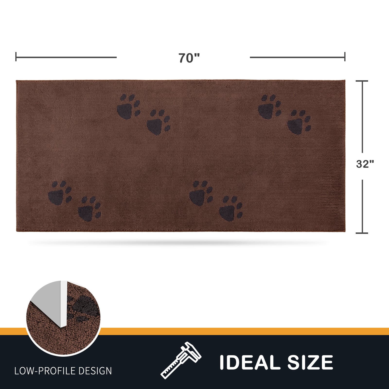 Machine Washable Paw Pattern Dirt Trapper Door Mat