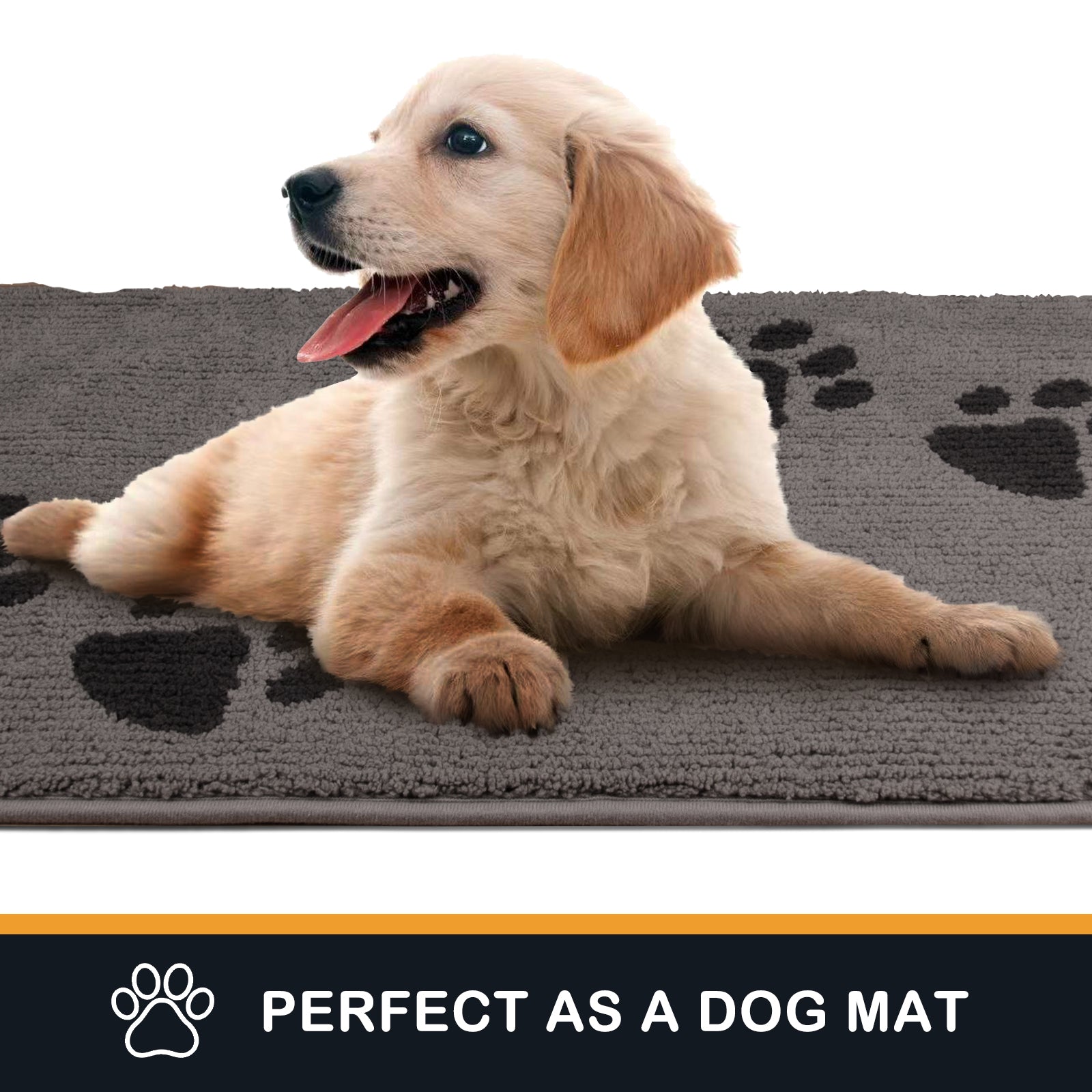 Machine Washable Paw Pattern Dirt Trapper Door Mat