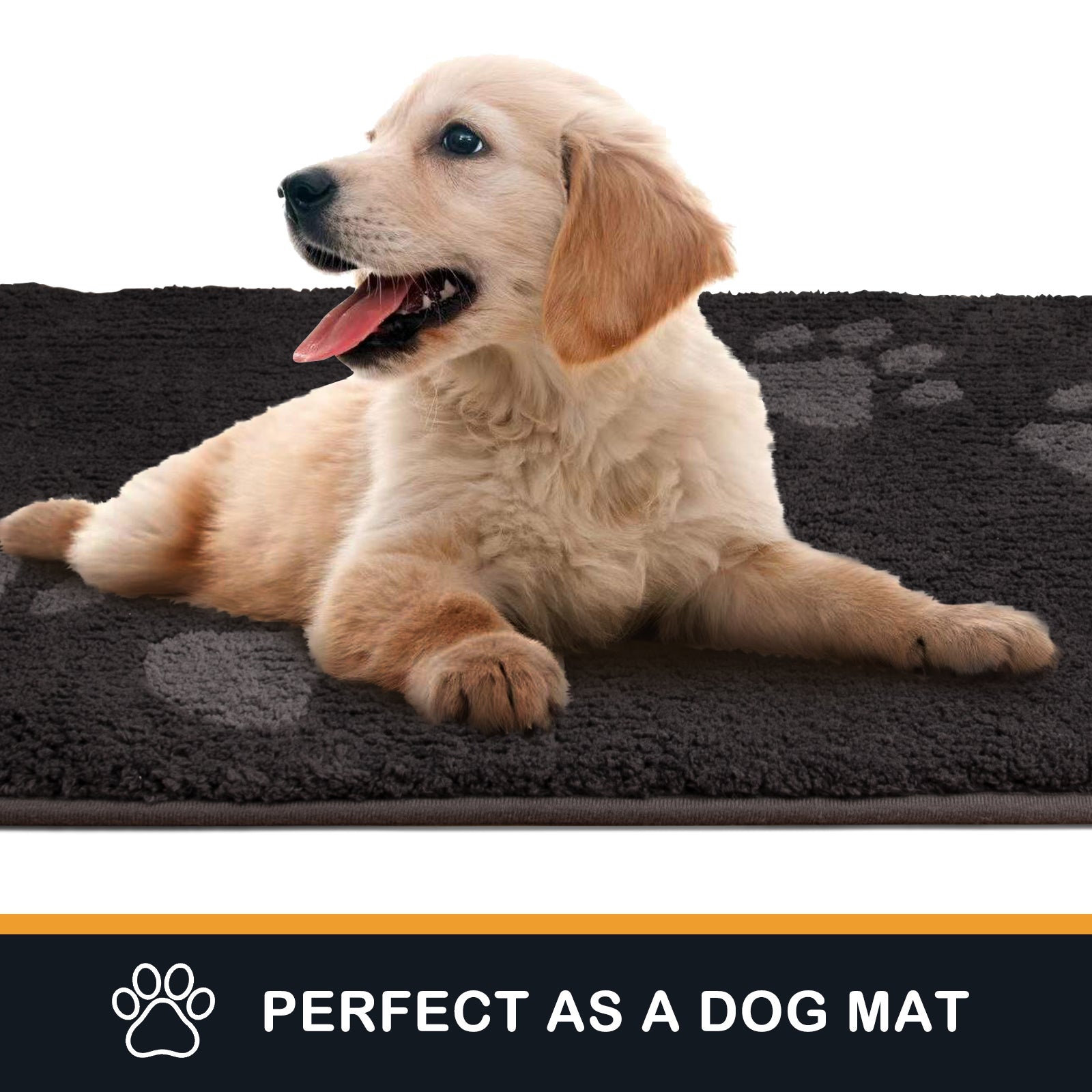 Machine Washable Paw Pattern Dirt Trapper Door Mat