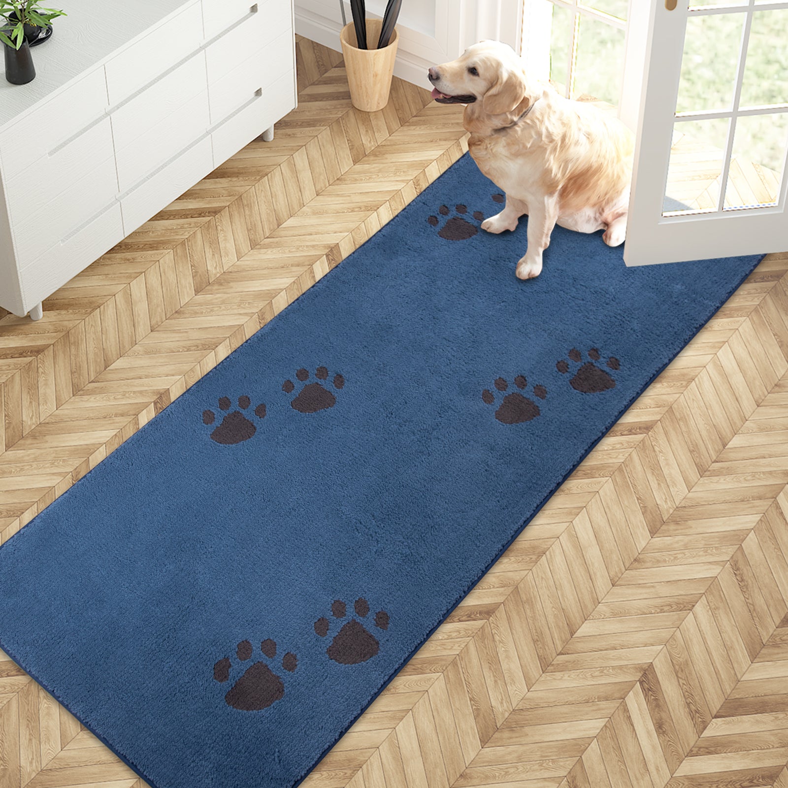 Machine Washable Paw Pattern Dirt Trapper Door Mat