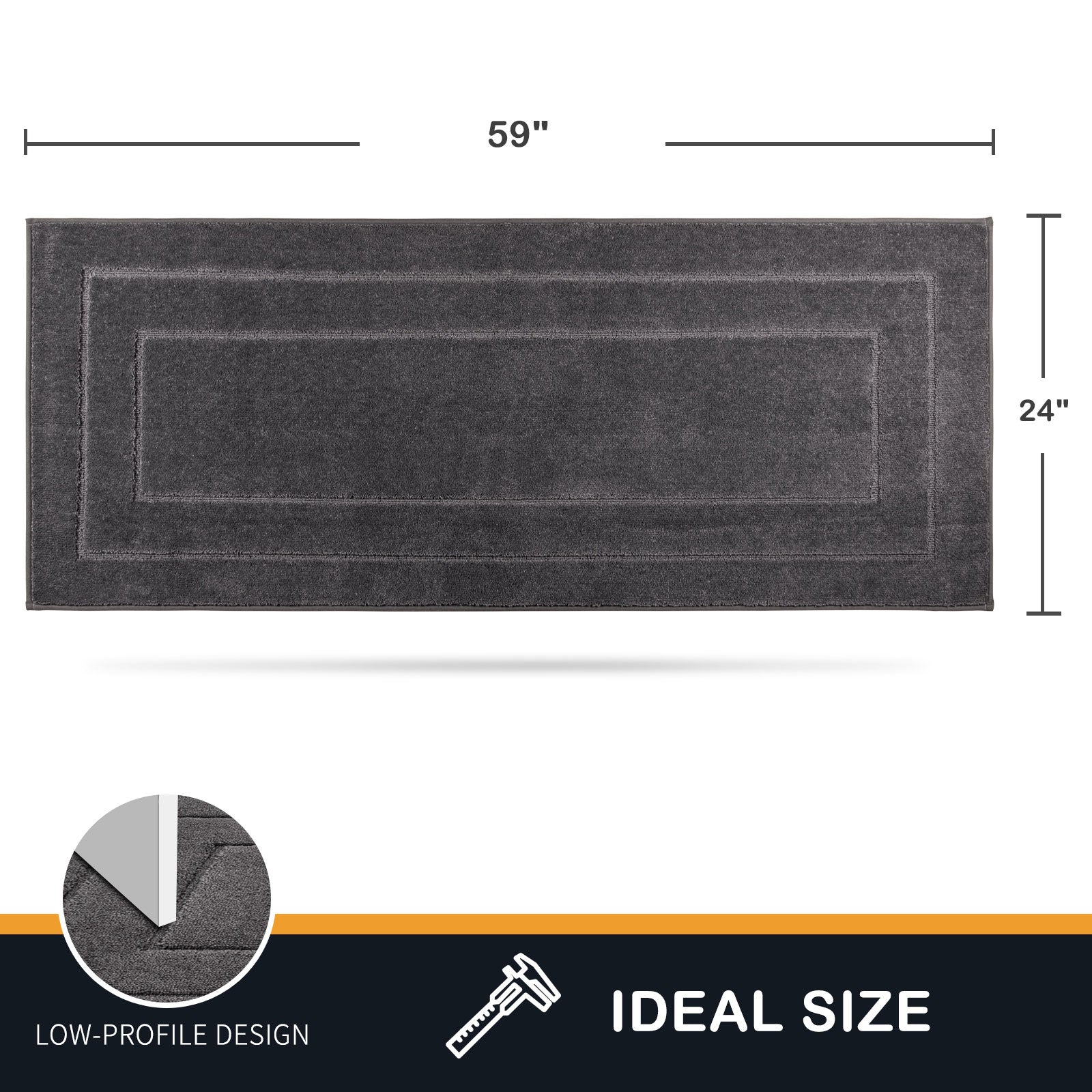 Machine Washable Bordered Dirt Trapper Door Mat