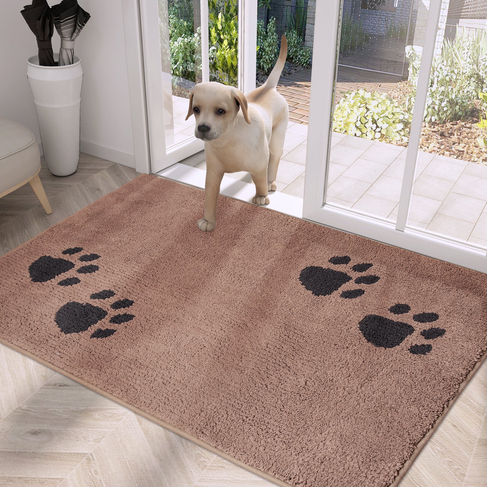 Machine Washable Paw Pattern Dirt Trapper Door Mat